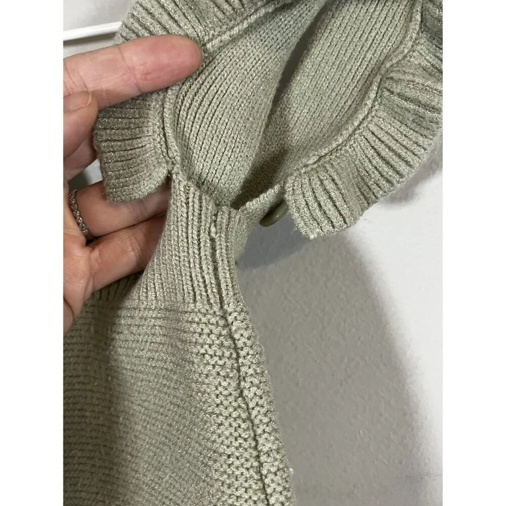 Retro Knit Sweater Romper 12M Green Boho Indie Folk Neutral Minimalist Chic Arts